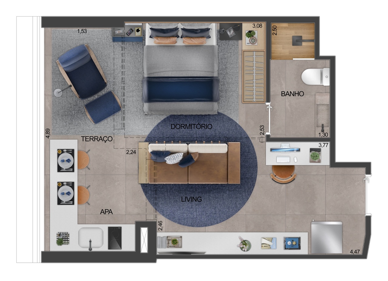 Studio à venda com 35m², 1 quarto sem vaga - 19