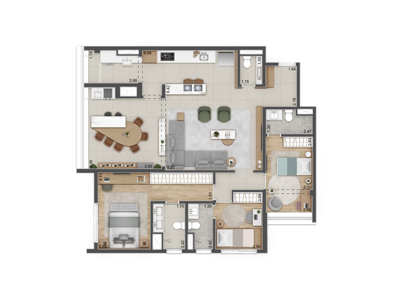 Apartamento à venda com 129m², 3 quartos com vaga - 19