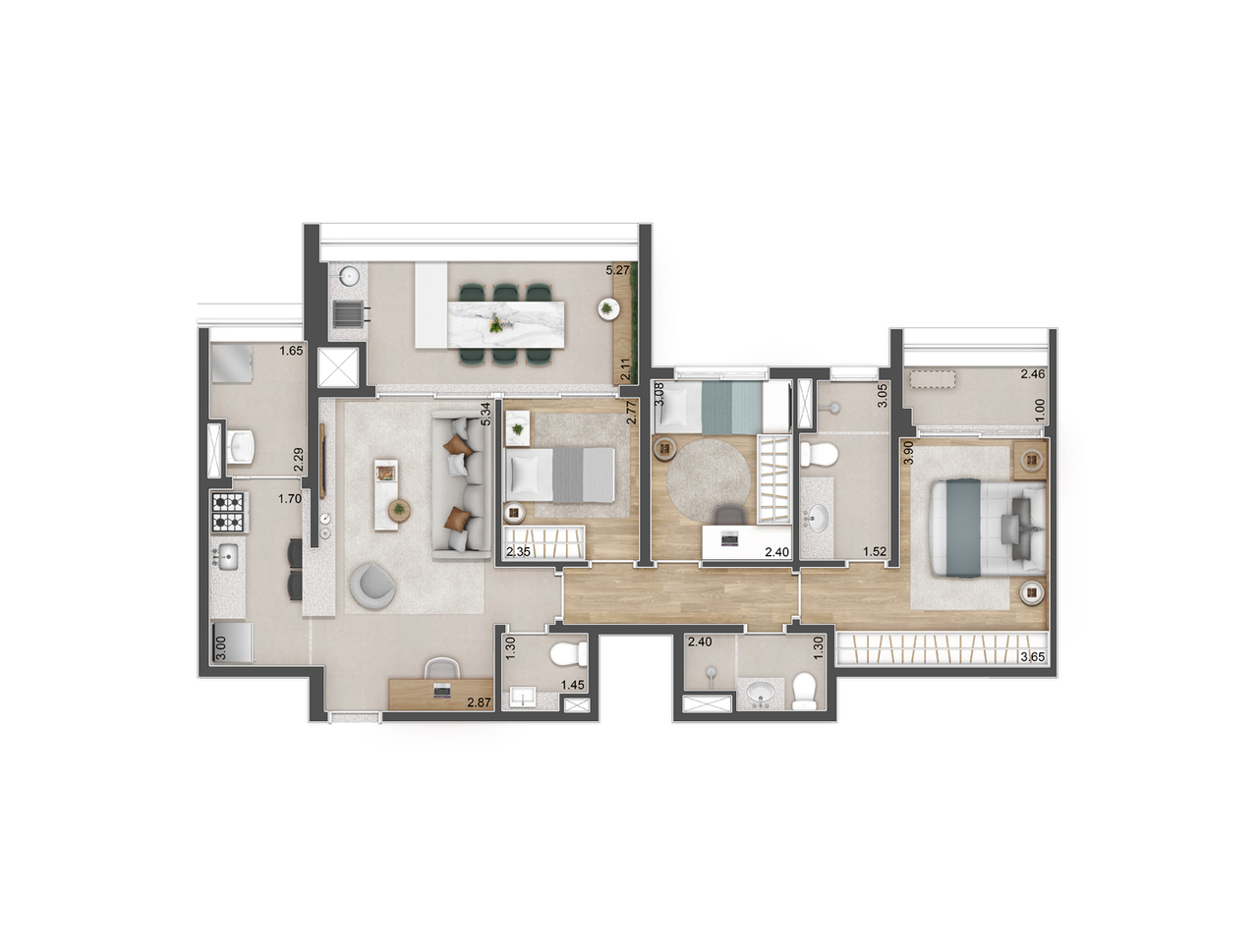 Apartamento à venda com 95m², 3 quartos com vaga - 19