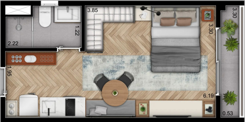 Studio à venda com 25m², 0 quartos sem vaga - 19