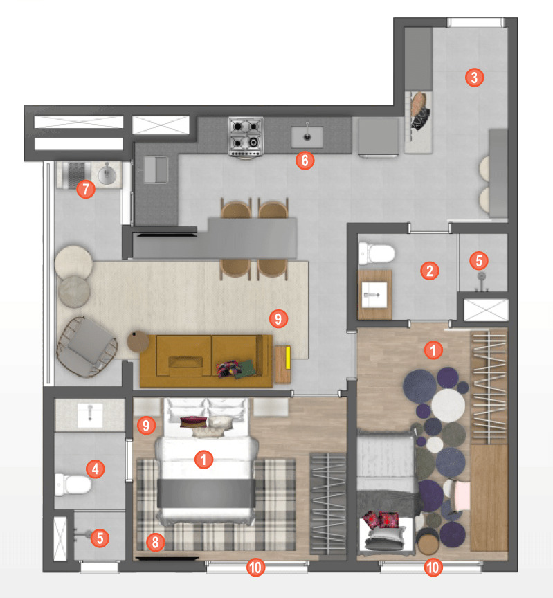 Apartamento à venda com 55m², 2 quartos com vaga - 19