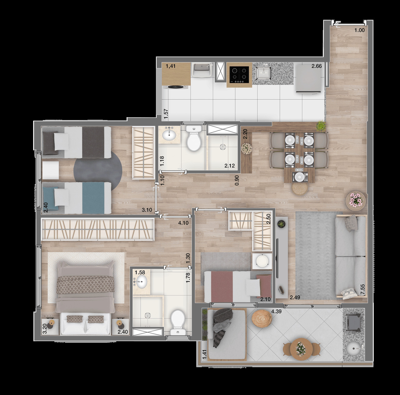 Apartamento à venda com 69m², 2 quartos com vaga - 12