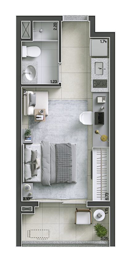 Studio à venda com 26m², 0 quartos sem vaga - 11