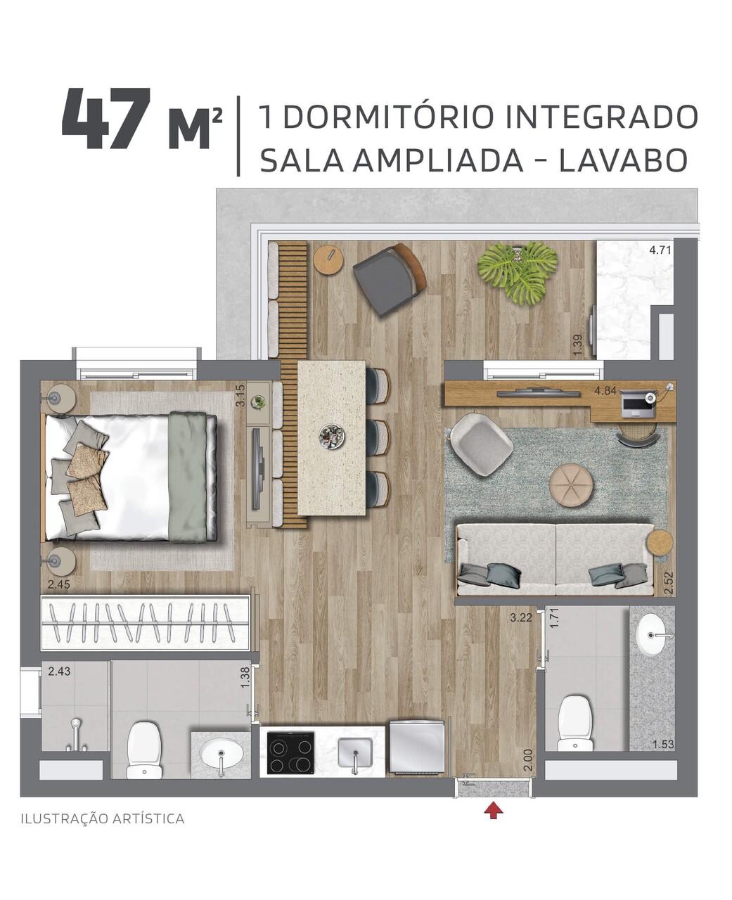 Apartamento à venda com 46m², 2 quartos sem vaga - 14