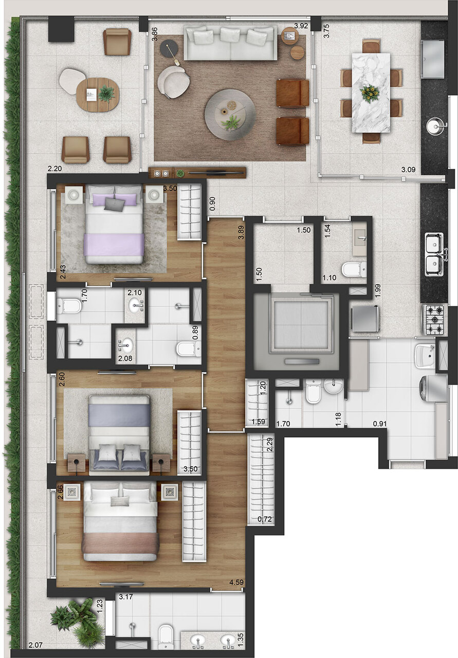 Apartamento à venda com 150m², 3 quartos com vaga - 17