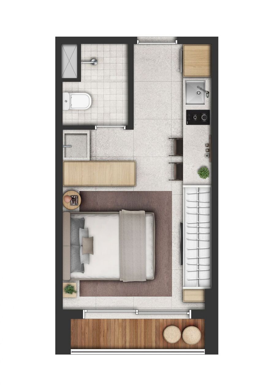 Studio à venda com 21m², 0 quartos sem vaga - 17