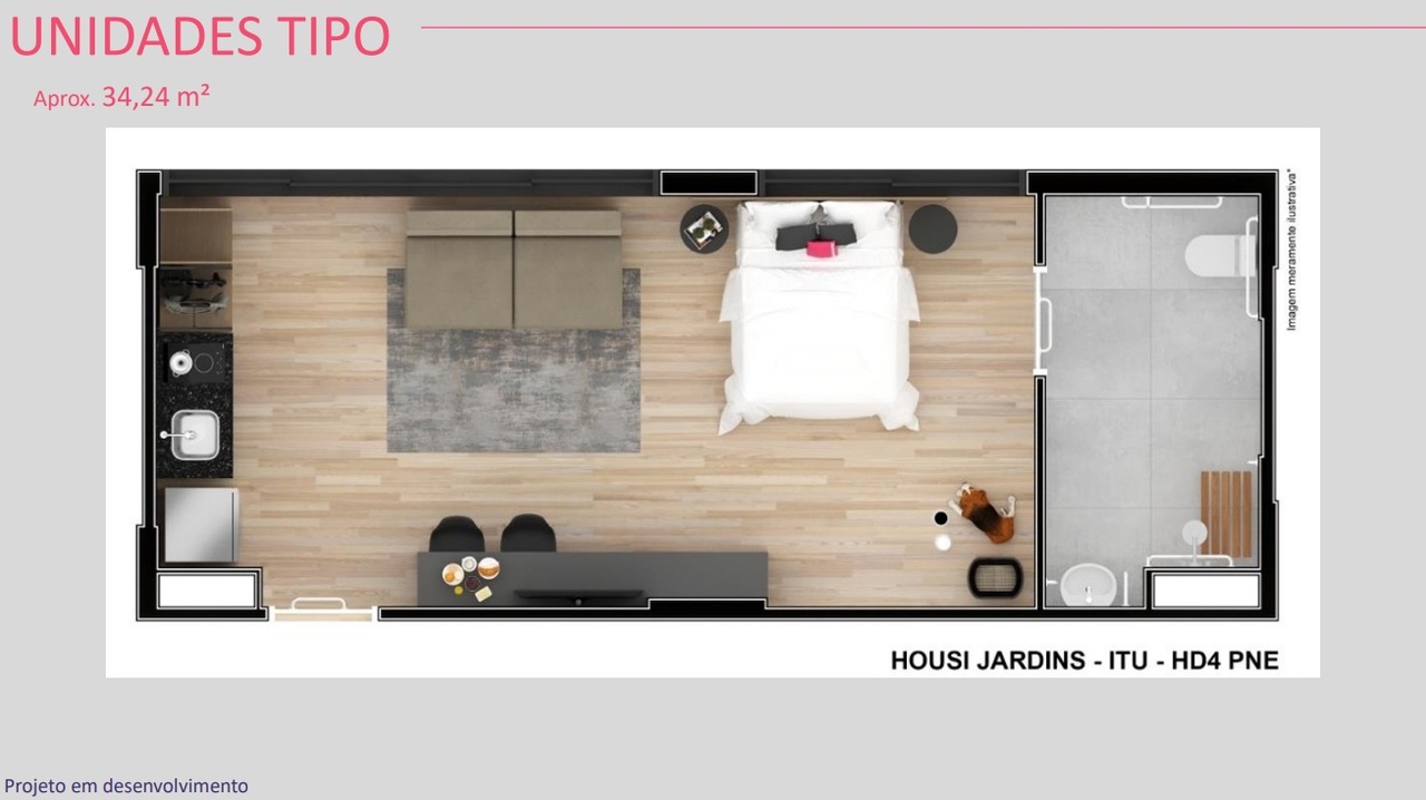 Apartamento à venda com 34m², 1 quarto sem vaga - 17