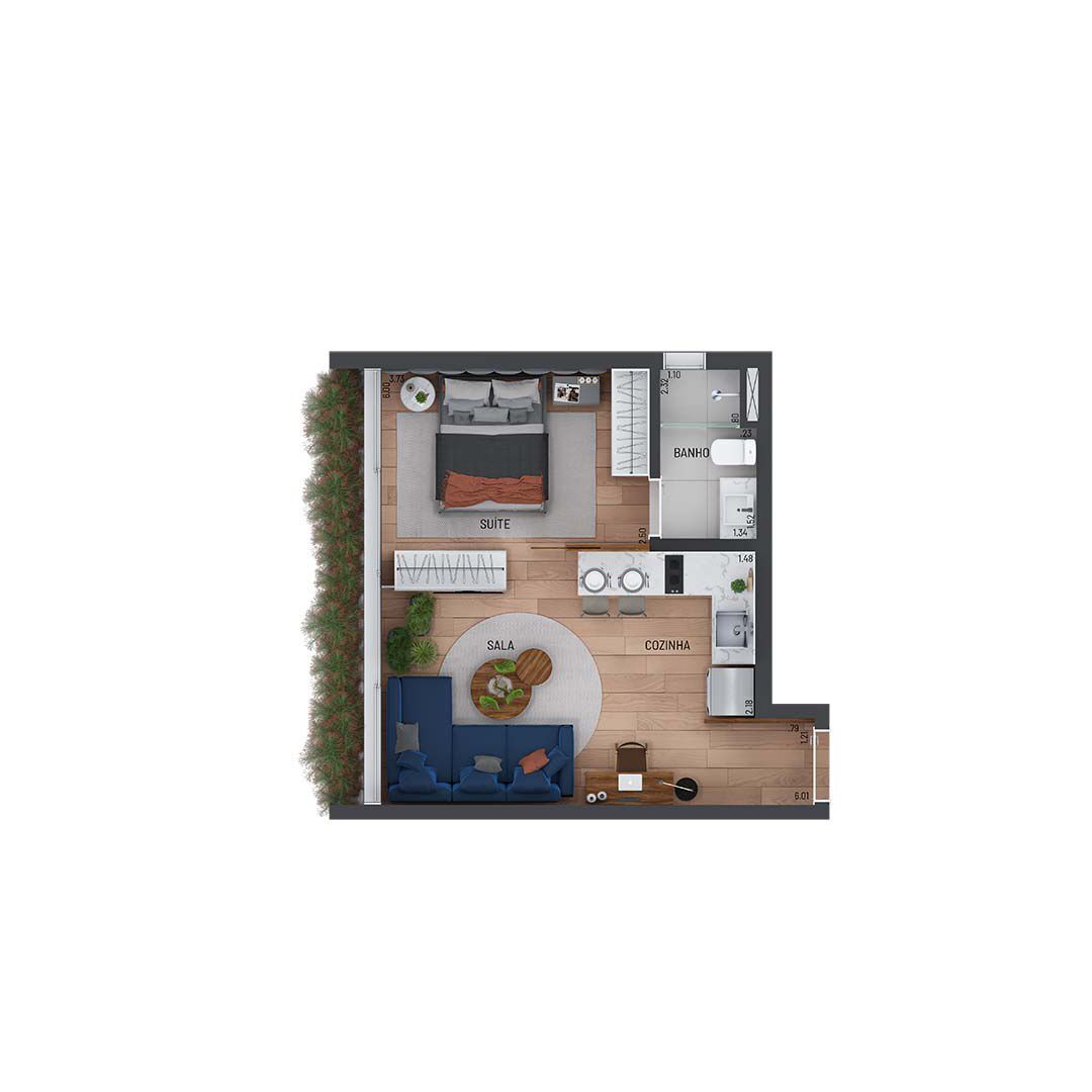 Apartamento à venda com 39m², 1 quarto com vaga - 31