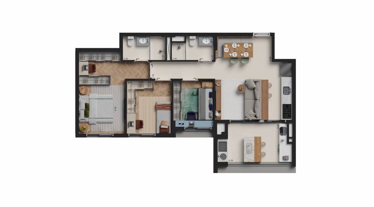 Apartamento à venda com 83m², 3 quartos com vaga - 17