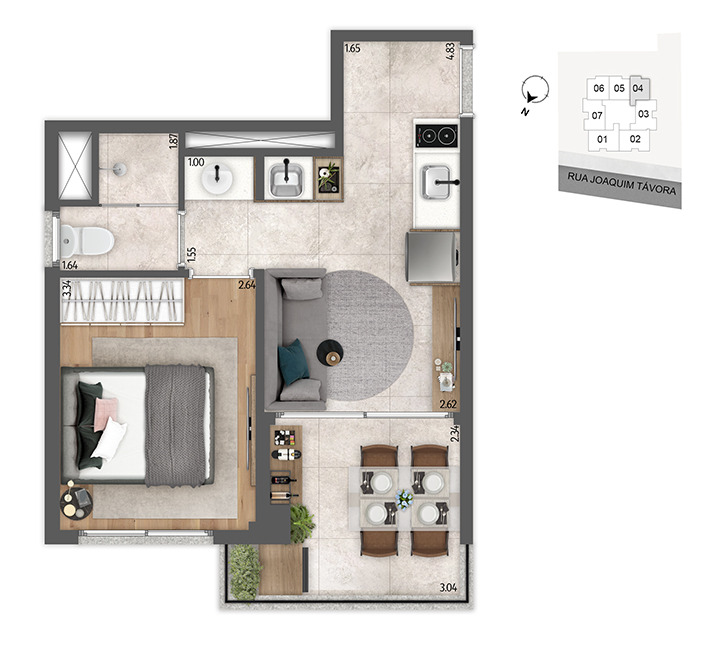 Apartamento à venda com 32m², 1 quarto sem vaga - 15