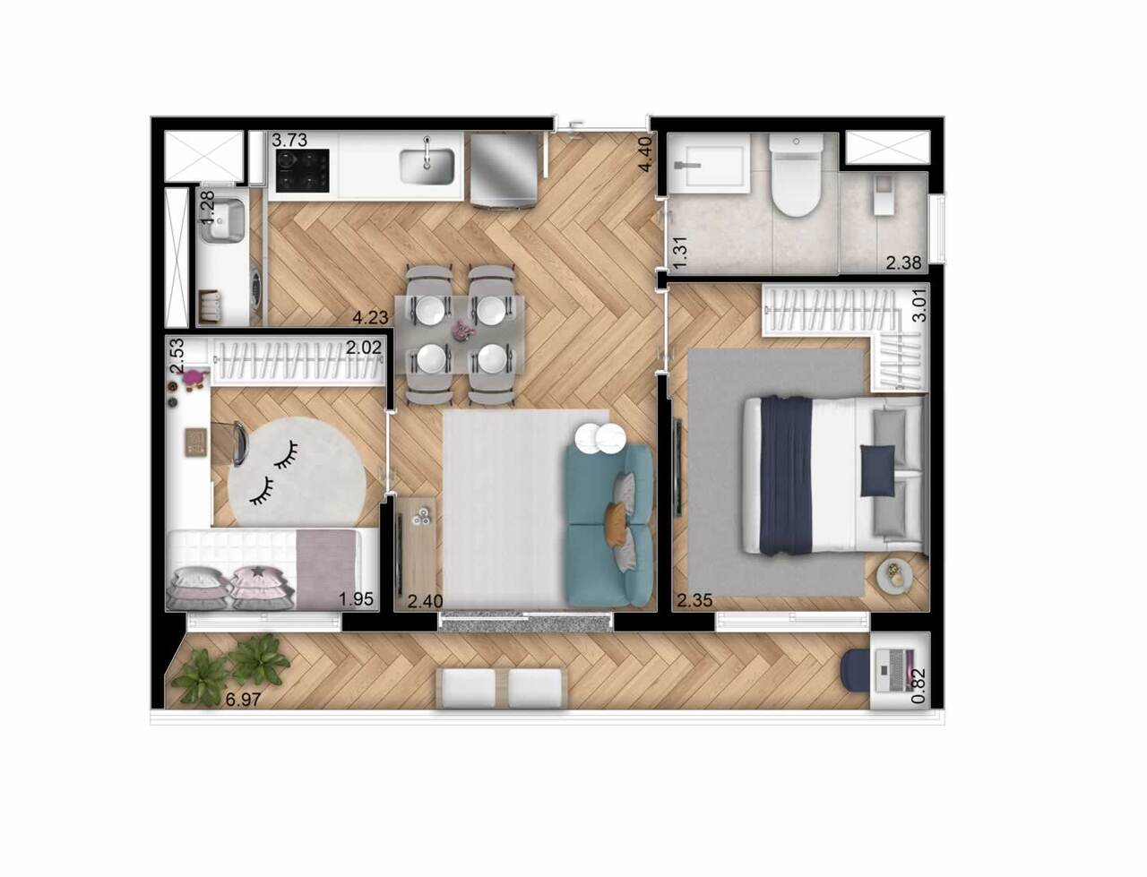 Apartamento à venda com 40m², 2 quartos sem vaga - 21