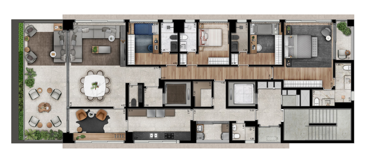 Apartamento à venda com 252m², 4 quartos com vaga - 32