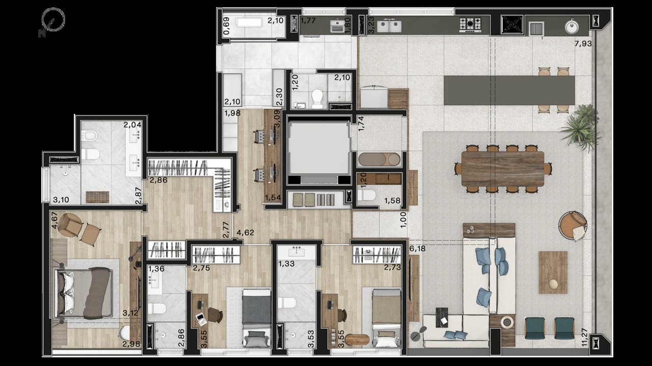 Apartamento à venda com 194m², 3 quartos com vaga - 16