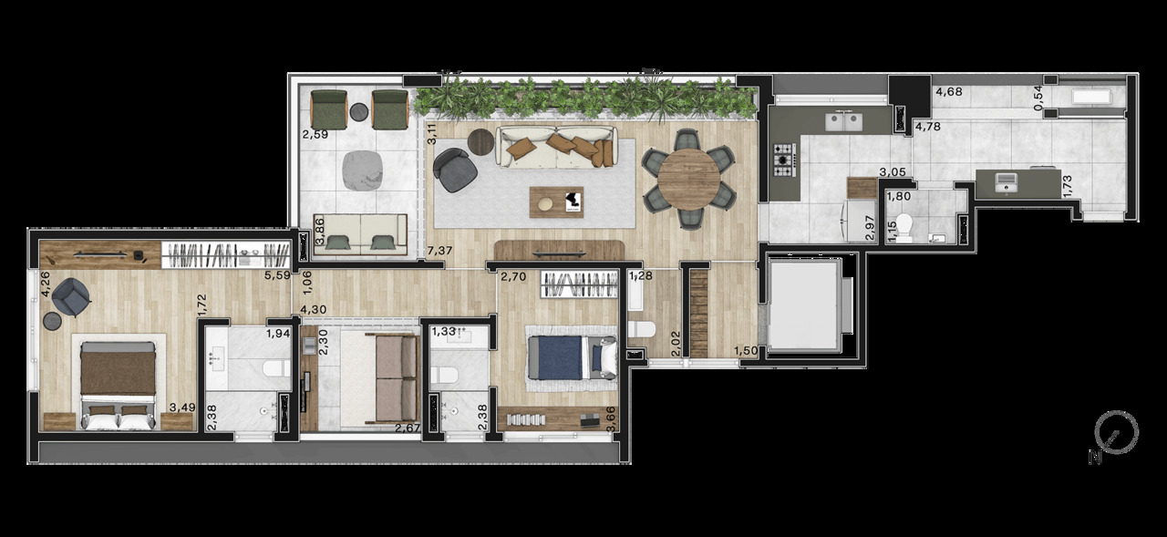 Apartamento à venda com 144m², 2 quartos com vaga - 16