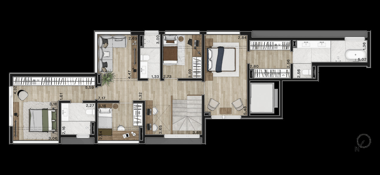 Apartamento à venda com 244m², 4 quartos com vaga - 17