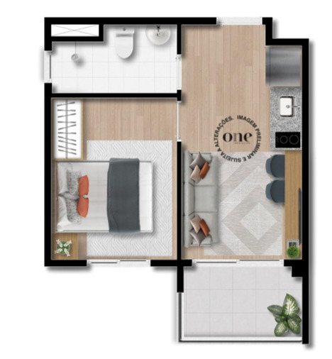 Apartamento à venda com 27m², 1 quarto sem vaga - 19