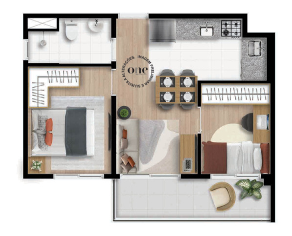 Apartamento à venda com 43m², 2 quartos sem vaga - 19