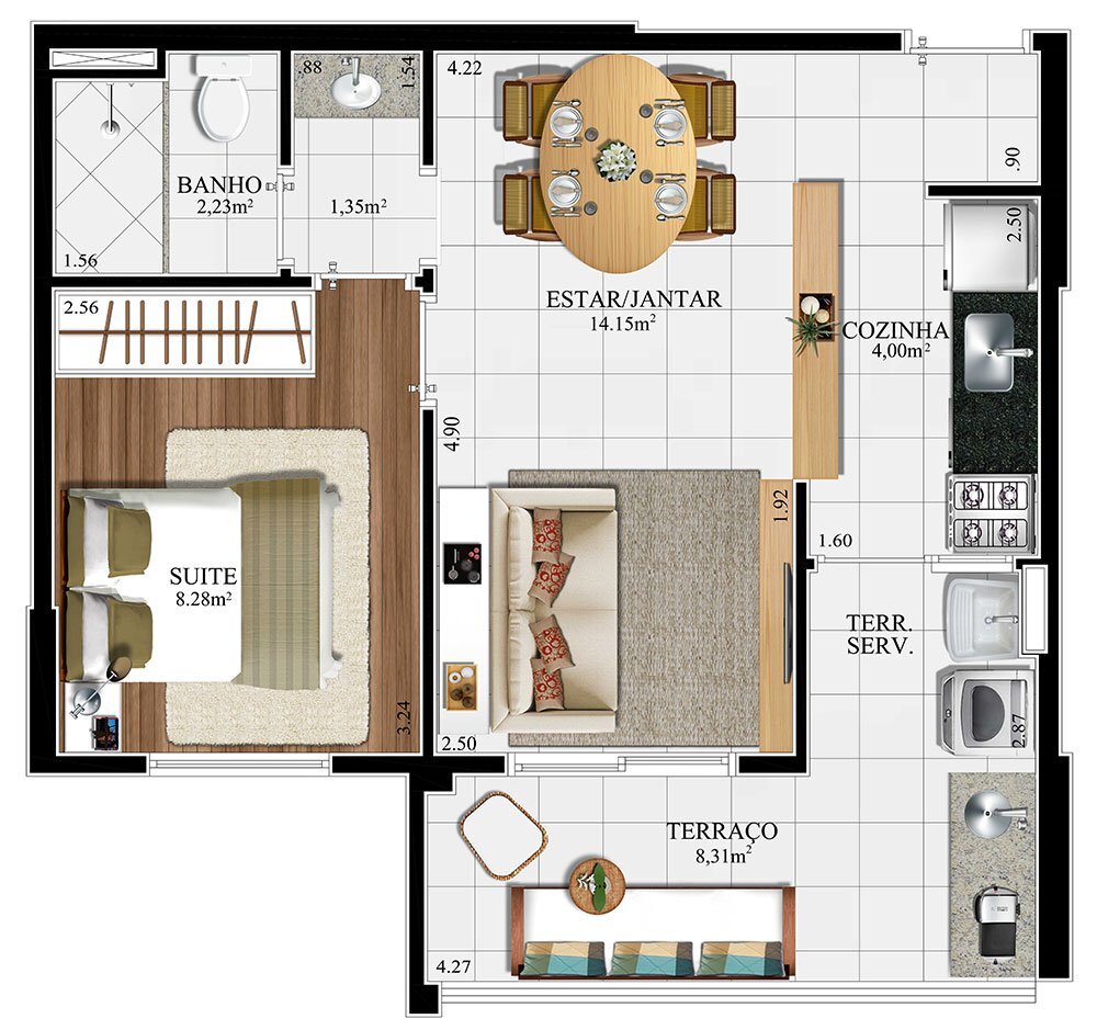 Apartamento à venda com 44m², 1 quarto com vaga - 10