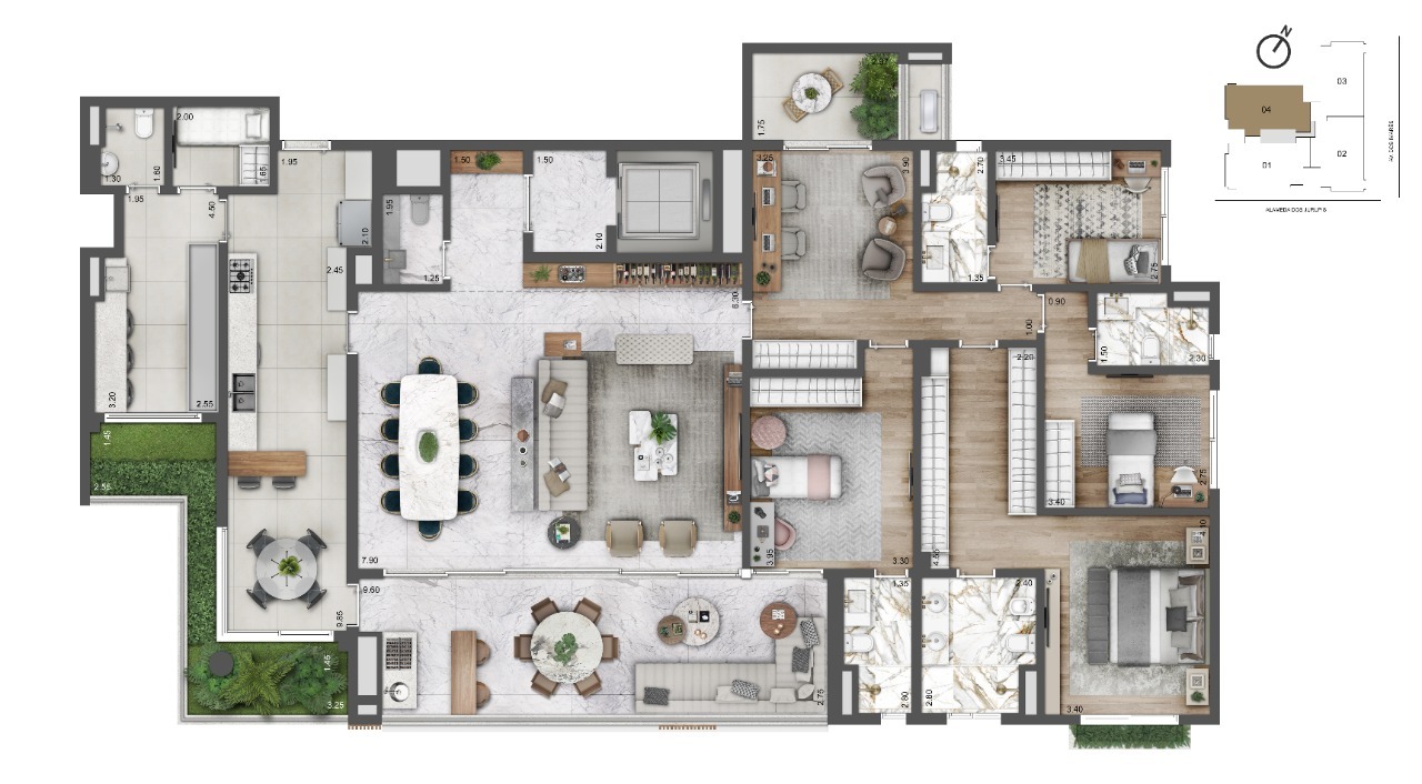 Apartamento à venda com 269m², 4 quartos com vaga - 19