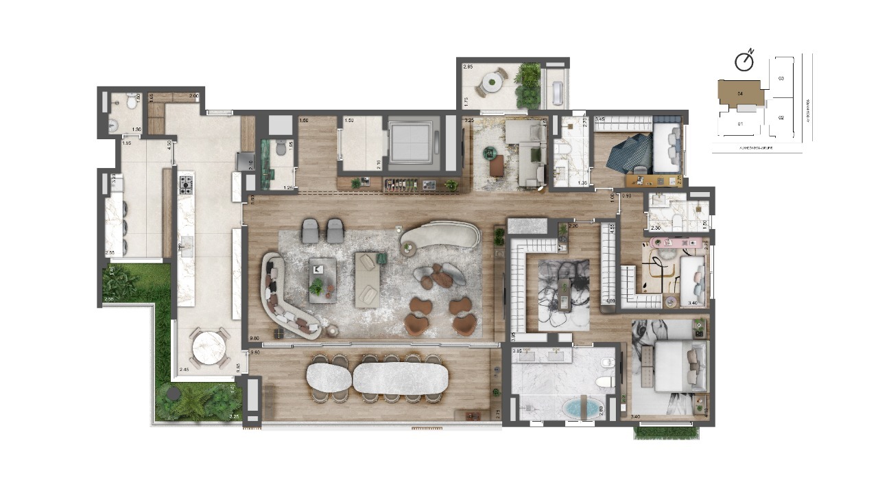 Apartamento à venda com 273m², 4 quartos com vaga - 19