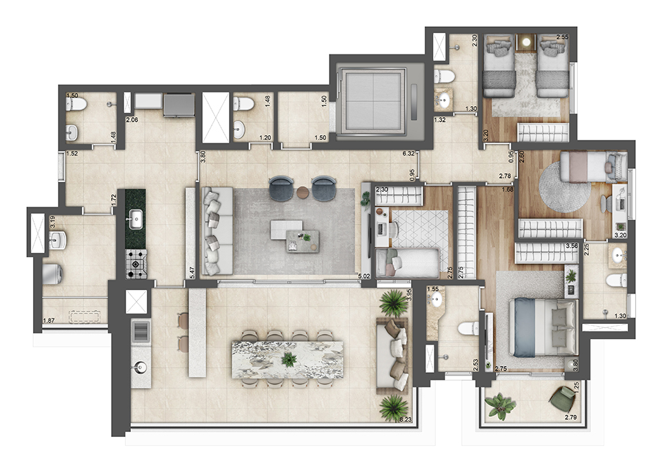 Apartamento à venda com 160m², 4 quartos com vaga - 15