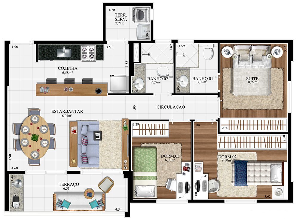 Apartamento à venda com 75m², 3 quartos com vaga - 10