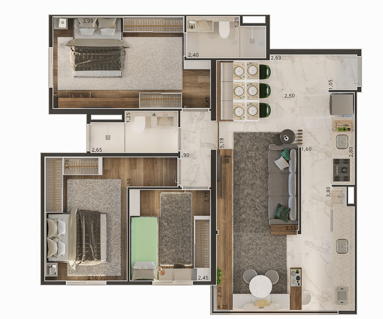 Apartamento à venda com 73m², 3 quartos com vaga - 20