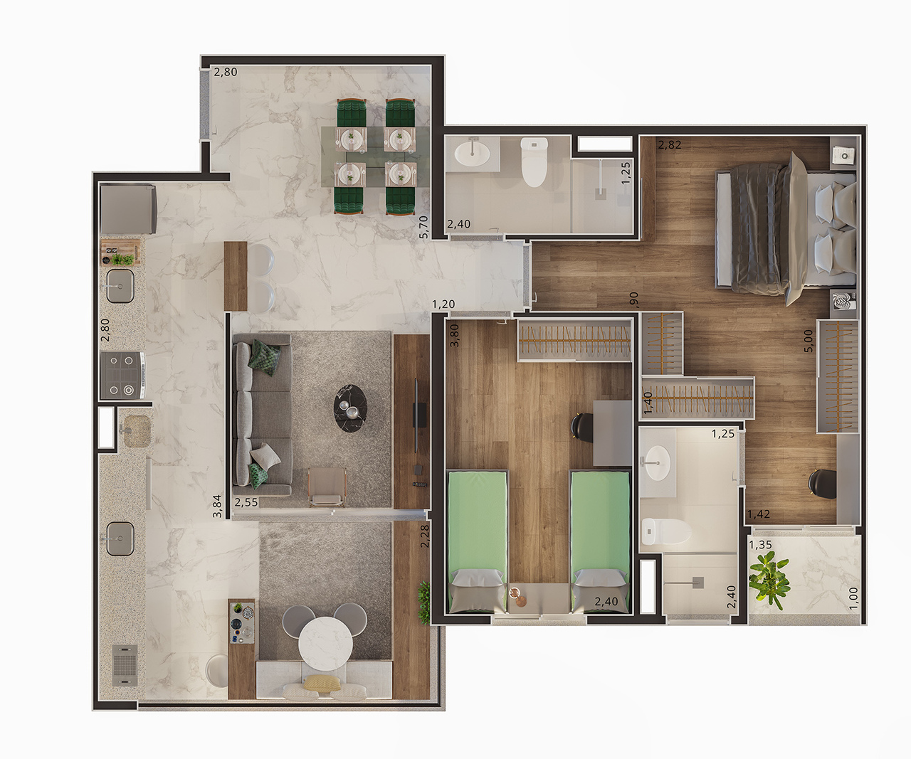Apartamento à venda com 82m², 3 quartos com vaga - 20