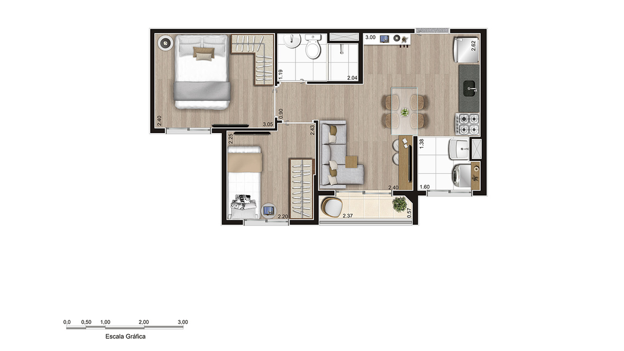 Apartamento à venda com 35m², 2 quartos sem vaga - 17