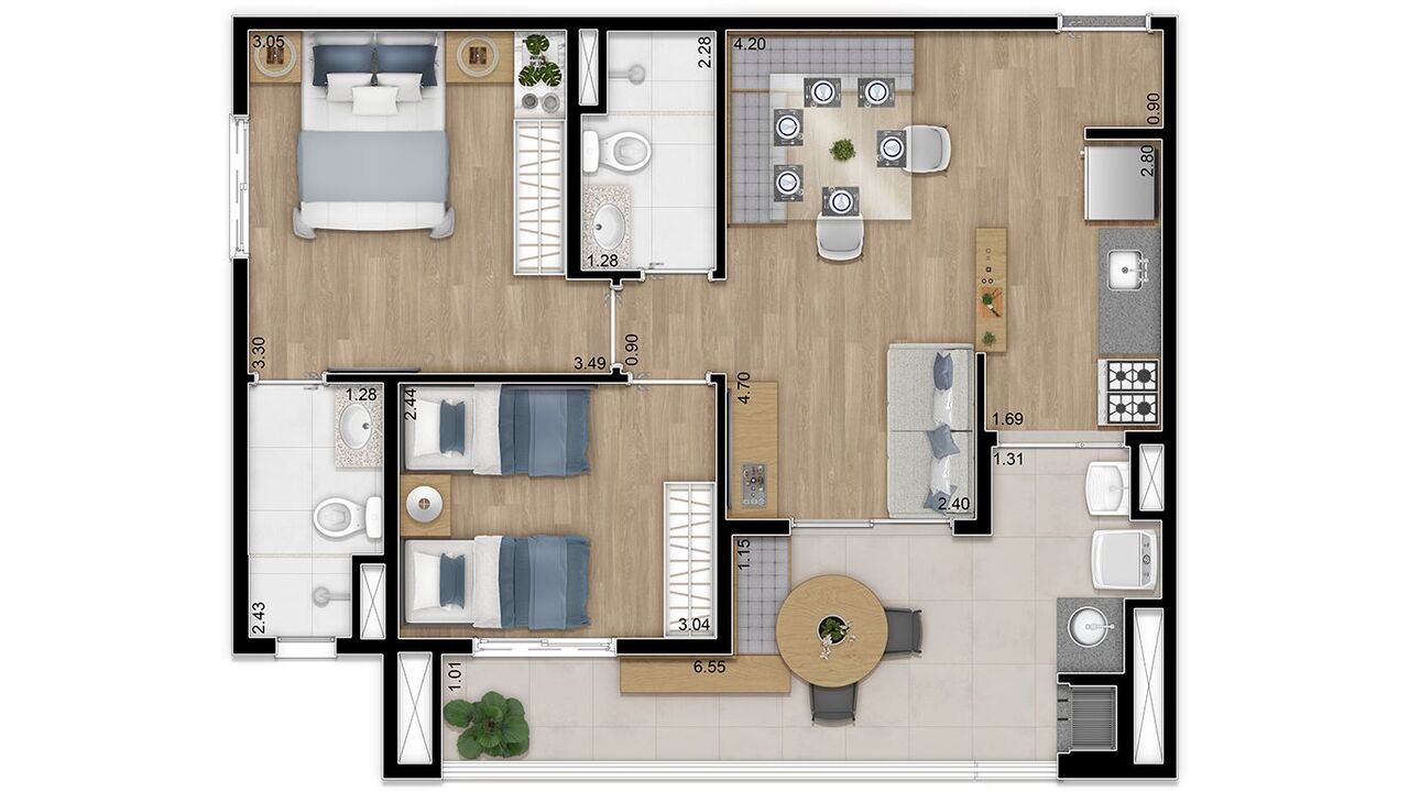 Apartamento à venda com 62m², 2 quartos com vaga - 17