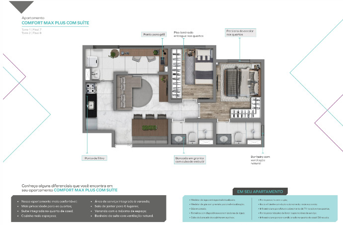 Apartamento à venda com 46m², 2 quartos com vaga - 18