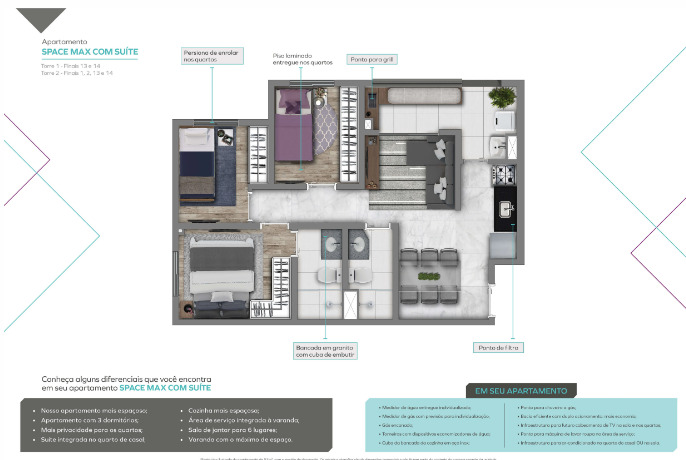Apartamento à venda com 55m², 3 quartos com vaga - 18