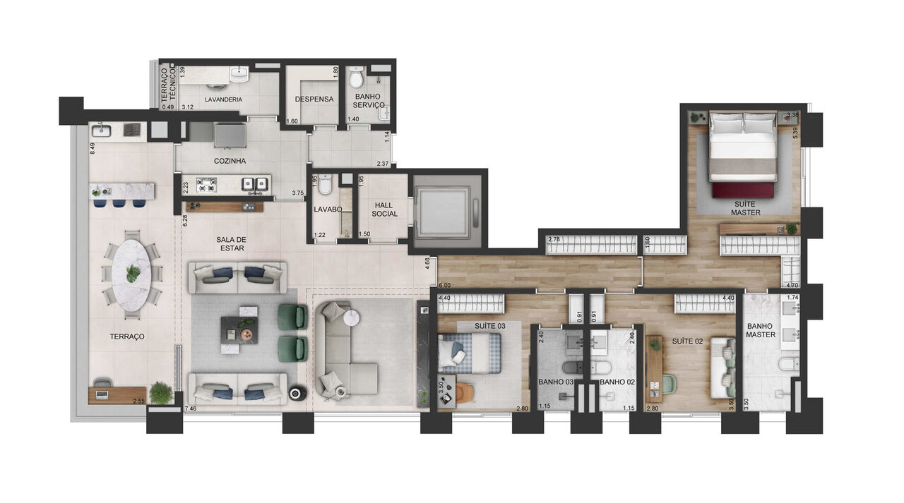 Apartamento à venda com 192m², 3 quartos com vaga - 14