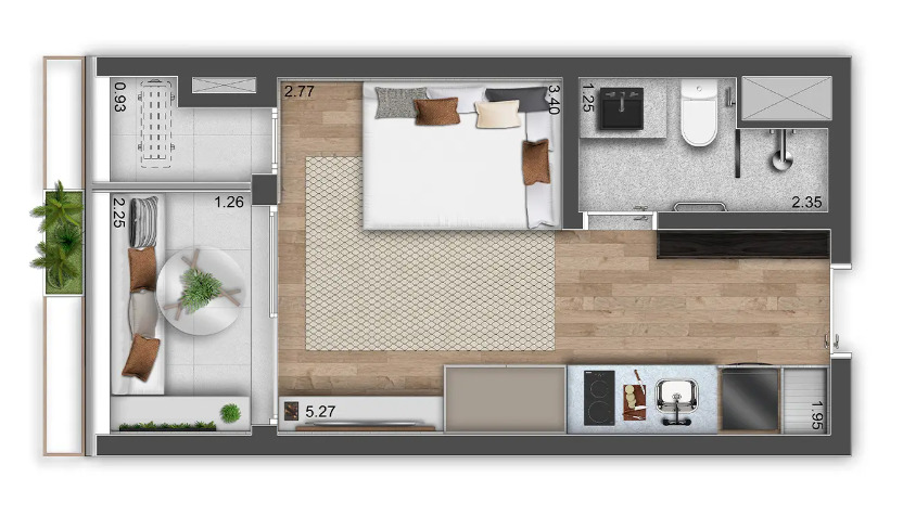 Studio à venda com 26m², 0 quartos sem vaga - 31
