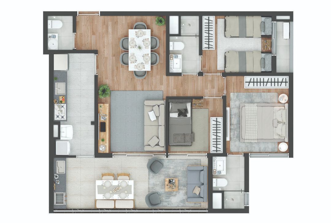 Apartamento à venda com 89m², 3 quartos com vaga - 15