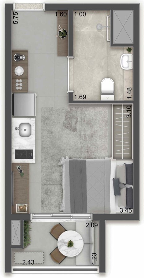 Studio à venda com 27m², 0 quartos sem vaga - 23