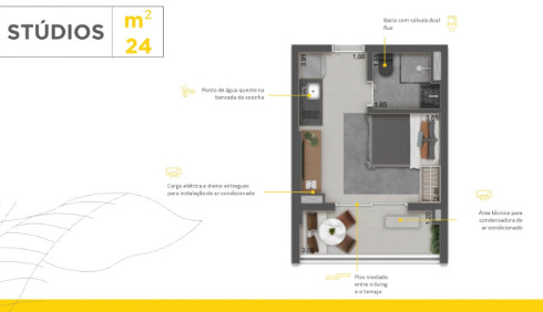 Studio à venda com 28m², 0 quartos sem vaga - 18