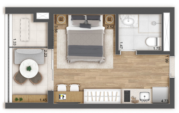 Studio à venda com 27m², 0 quartos sem vaga - 22