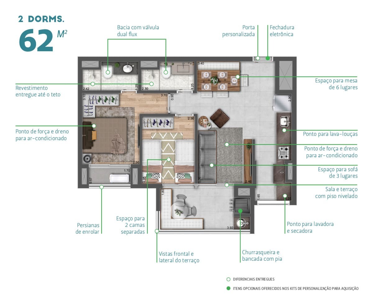 Apartamento à venda com 64m², 2 quartos com vaga - 27
