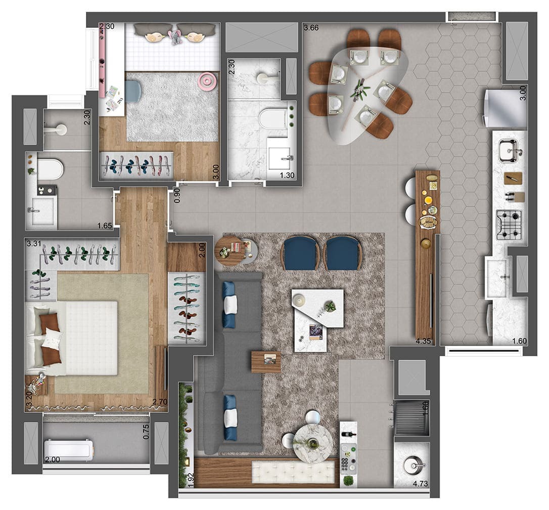 Apartamento à venda com 78m², 3 quartos com vaga - 27
