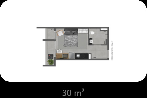 Apartamento à venda com 30m², 1 quarto sem vaga - 16