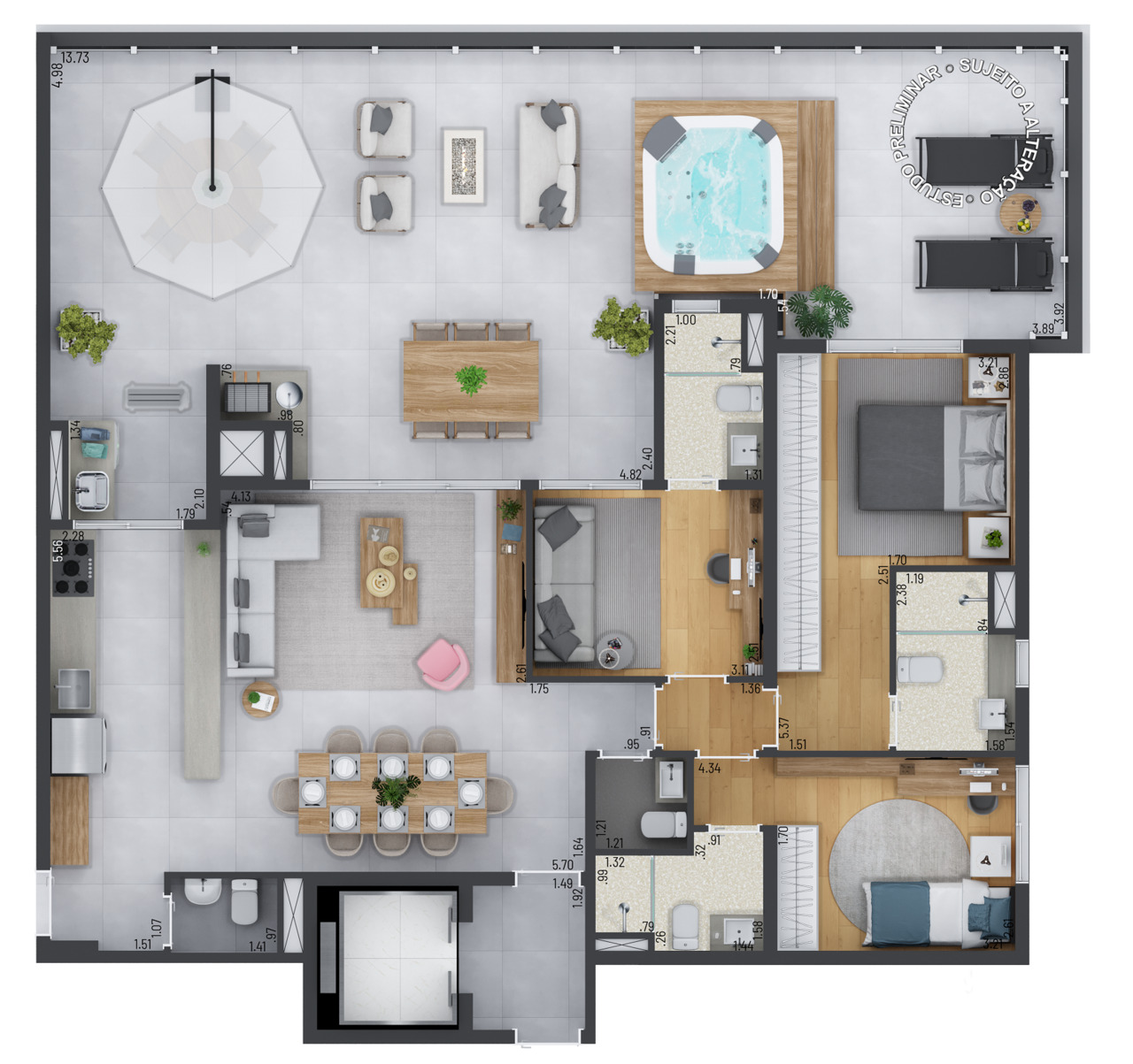 Apartamento à venda com 121m², 3 quartos com vaga - 23