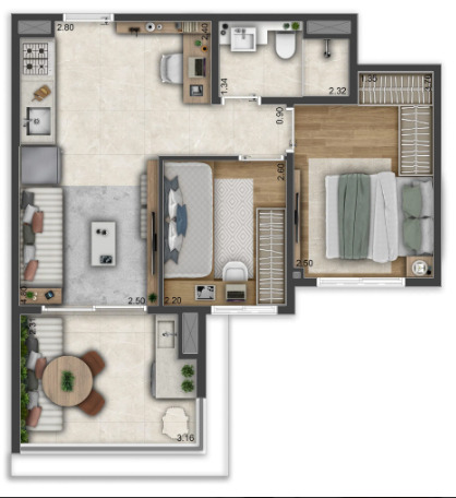 Apartamento à venda com 46m², 2 quartos sem vaga - 19