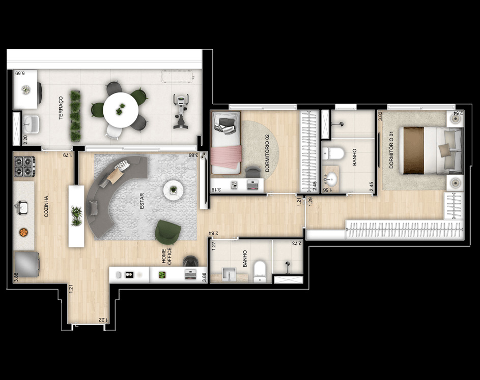 Apartamento à venda com 77m², 2 quartos com vaga - 16