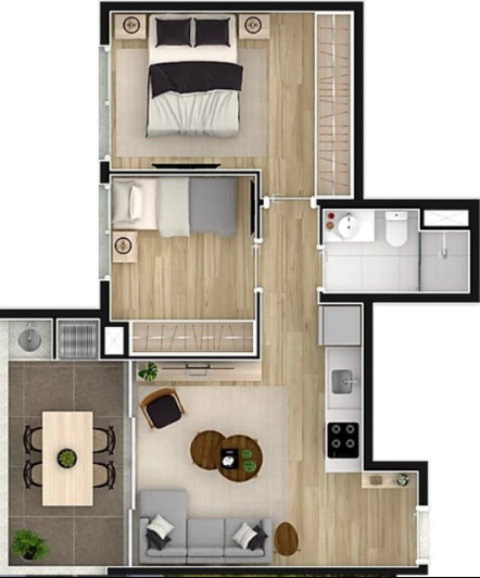 Apartamento à venda com 51m², 2 quartos com vaga - 15
