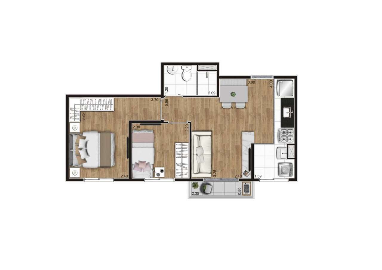 Apartamento à venda com 41m², 2 quartos com vaga - 21