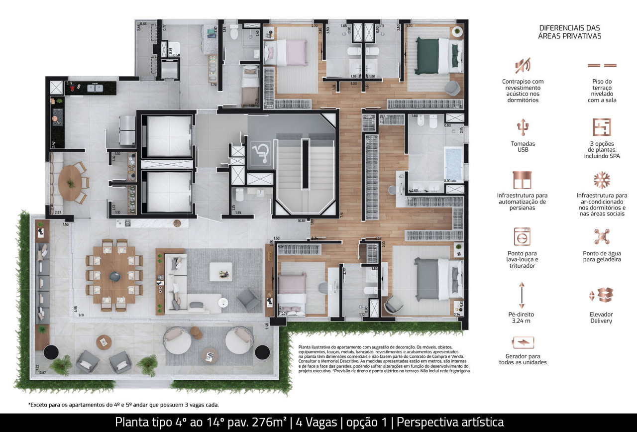Apartamento à venda com 276m², 4 quartos com vaga - 17