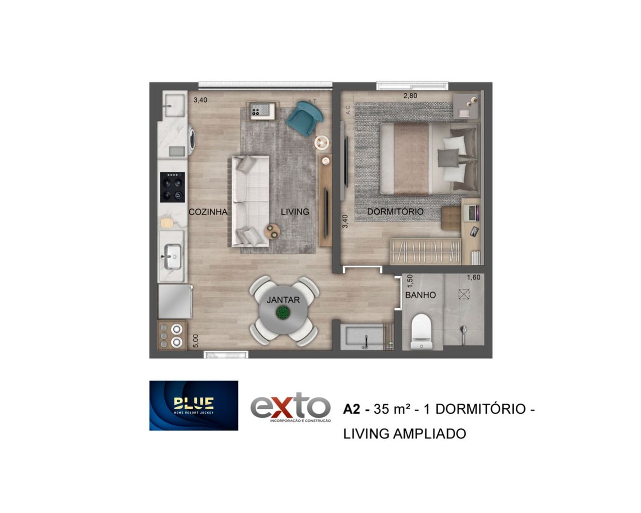 Apartamento à venda com 36m², 1 quarto sem vaga - 28