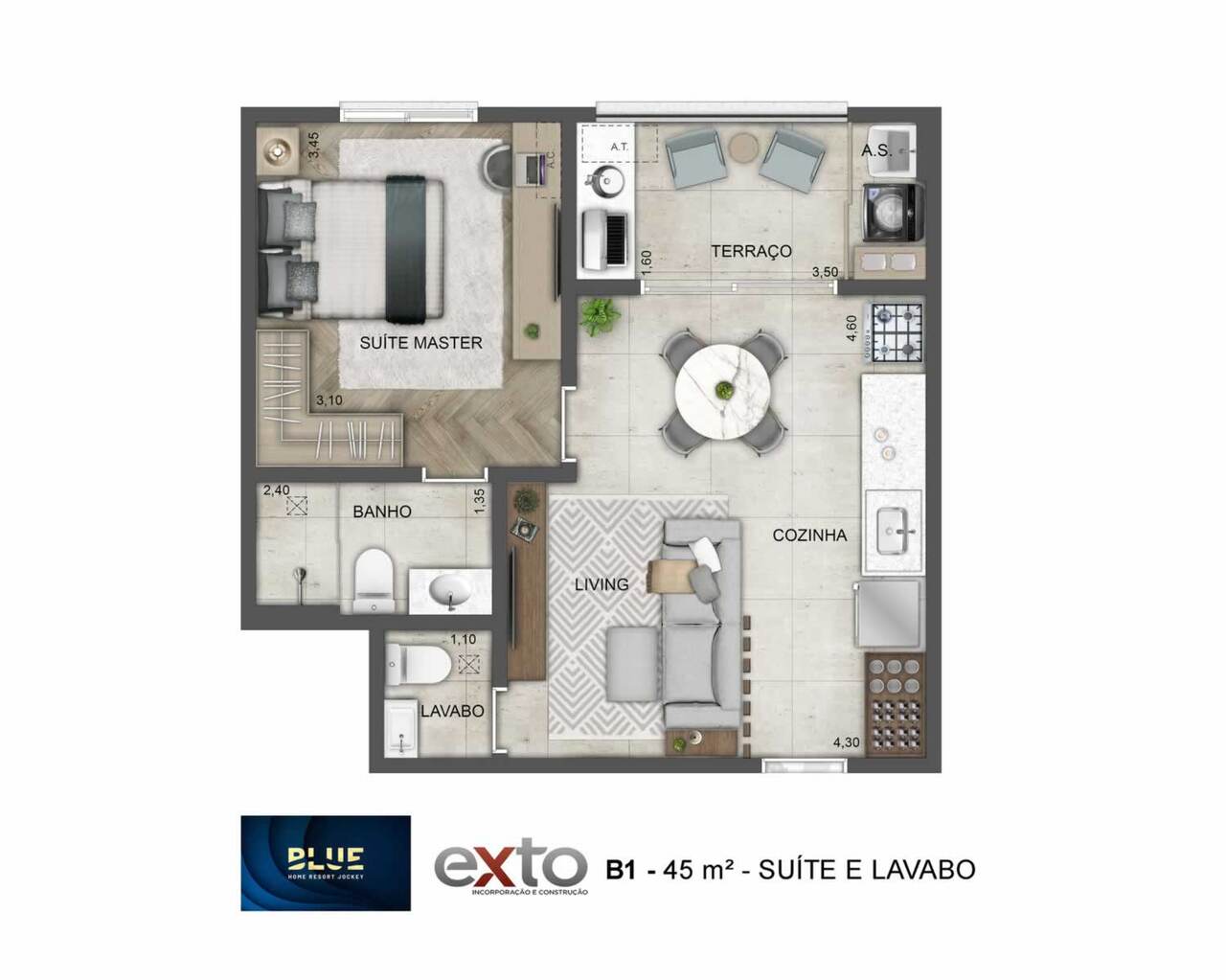 Apartamento à venda com 45m², 1 quarto sem vaga - 28
