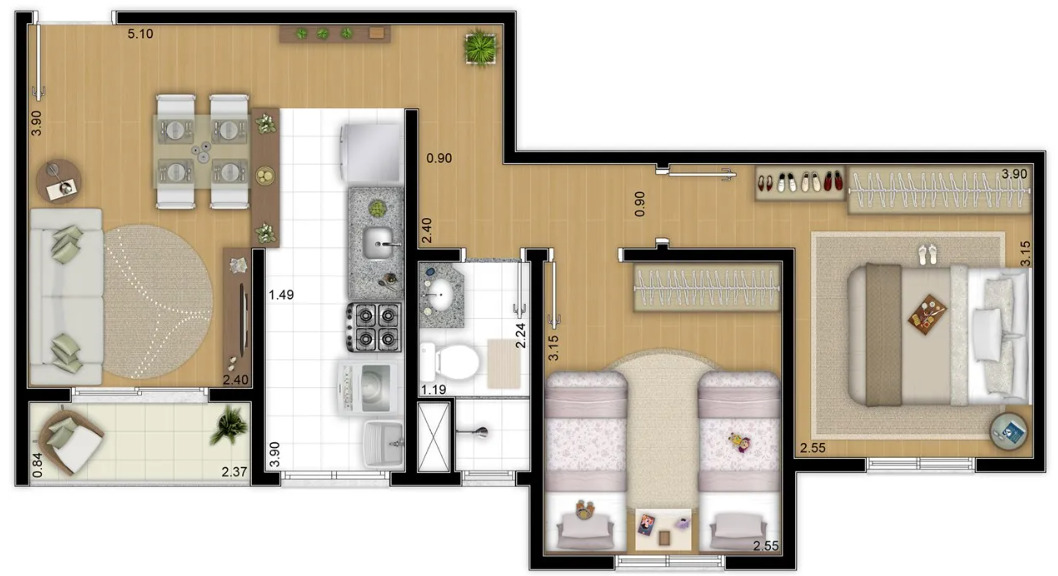 Apartamento à venda com 49m², 2 quartos com vaga - 9